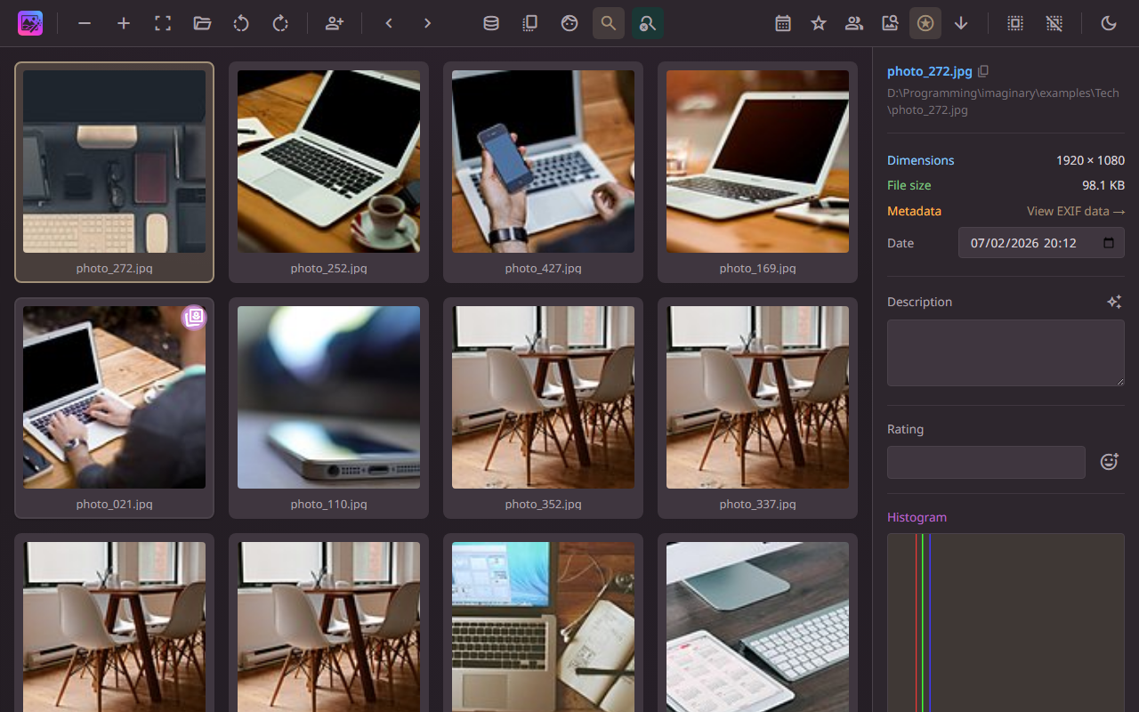 Duplicate detection showing groups of similar images