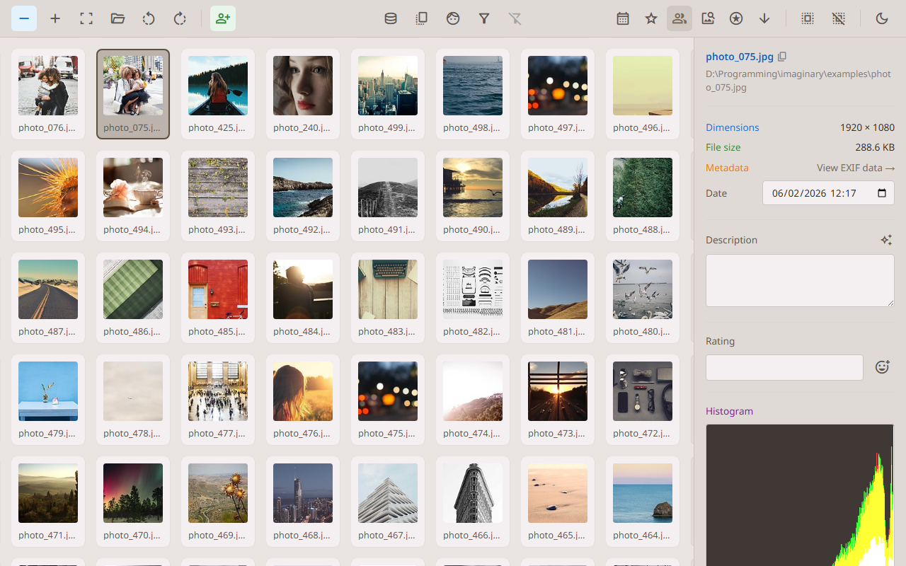 Application in light theme mode